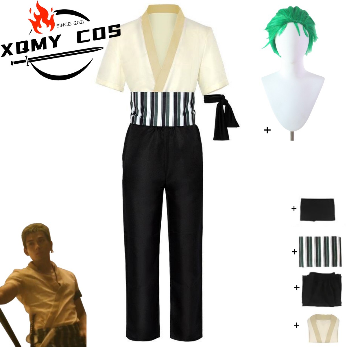 Anime Marin Cosplay - XqNew-Disfraz de Roronoa Zoro de película
