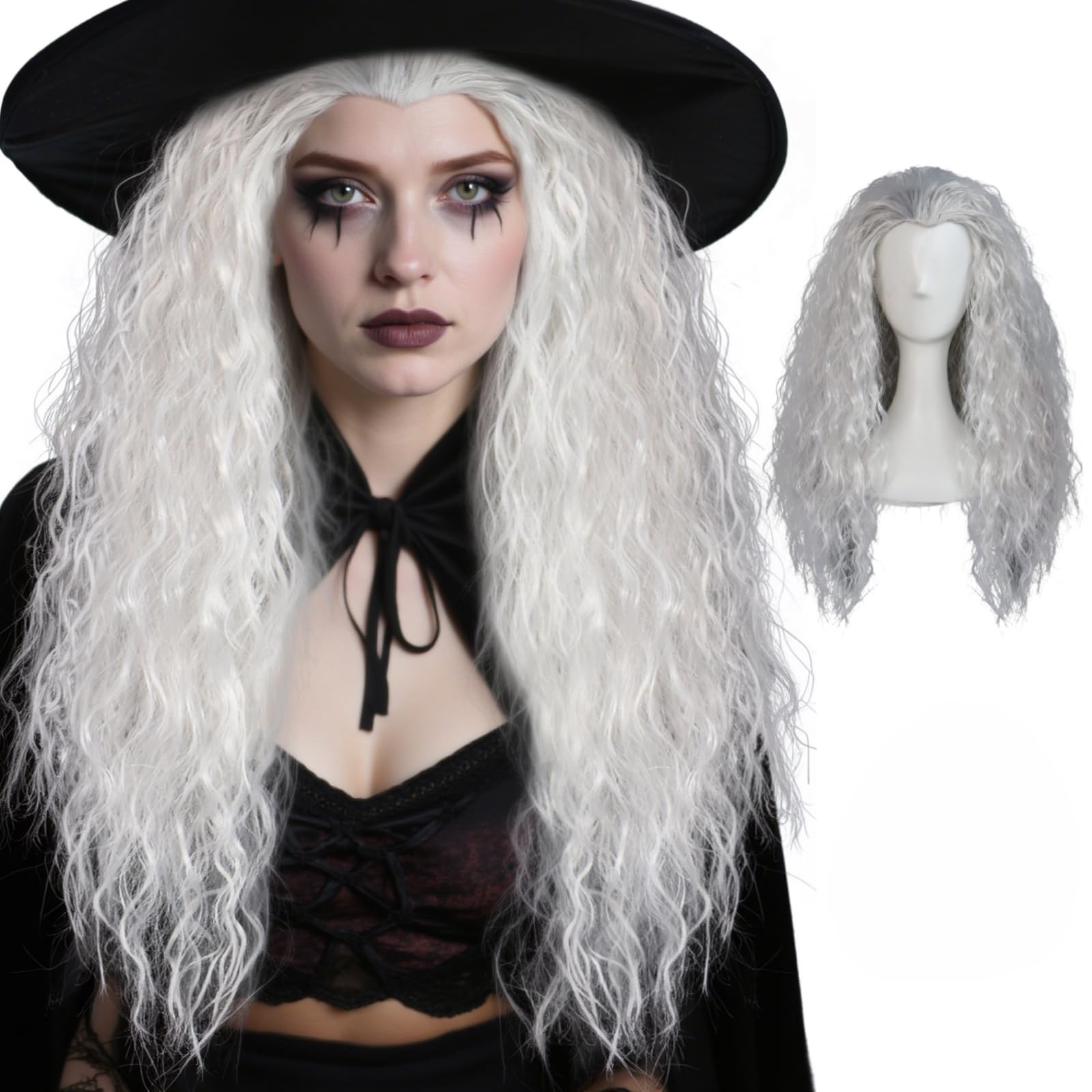 Pelo largo y rizado con perman - Anime Cosplay Face reseña y precio