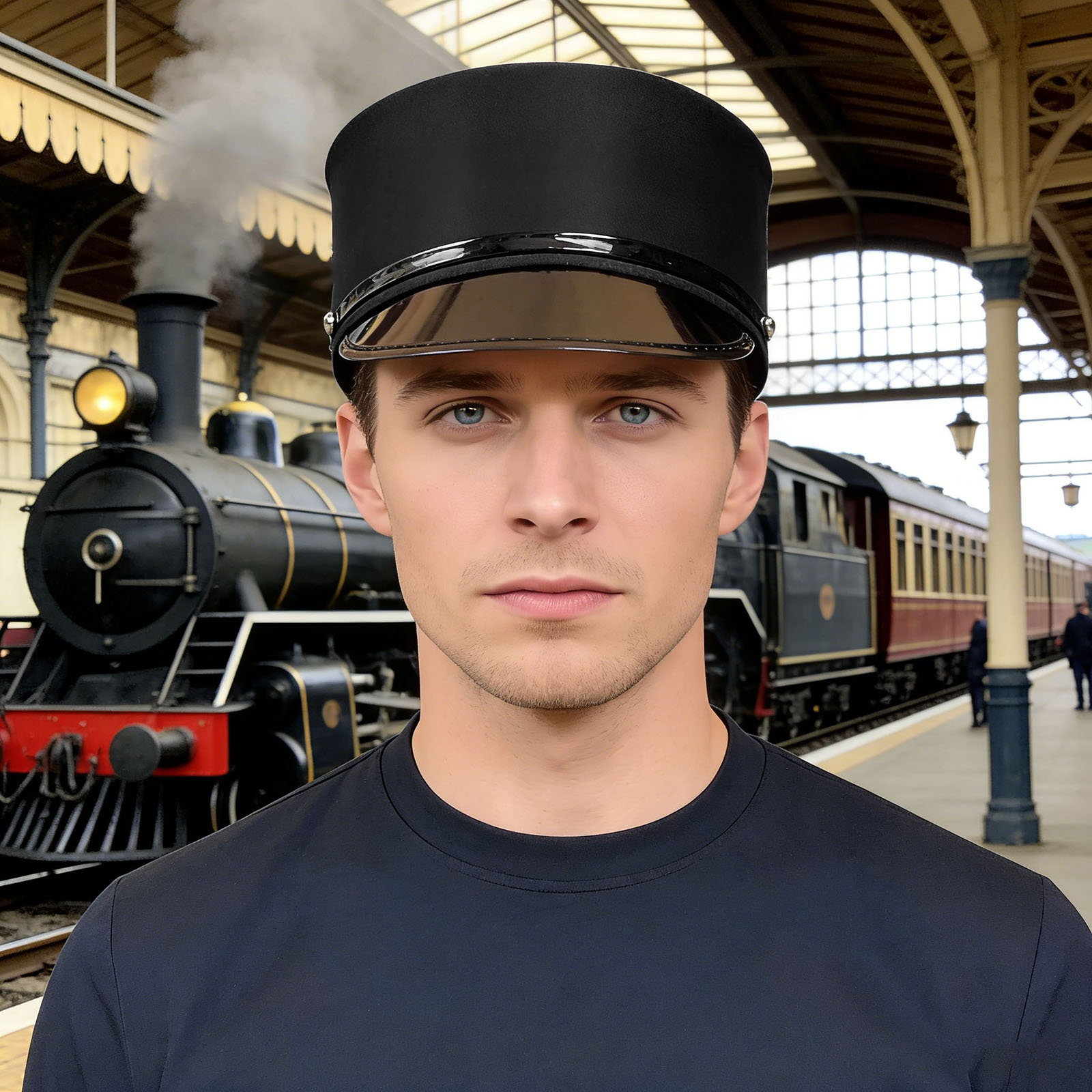 Gorra de trenero/conductor par - Anime Cosplay Face reseña y precio