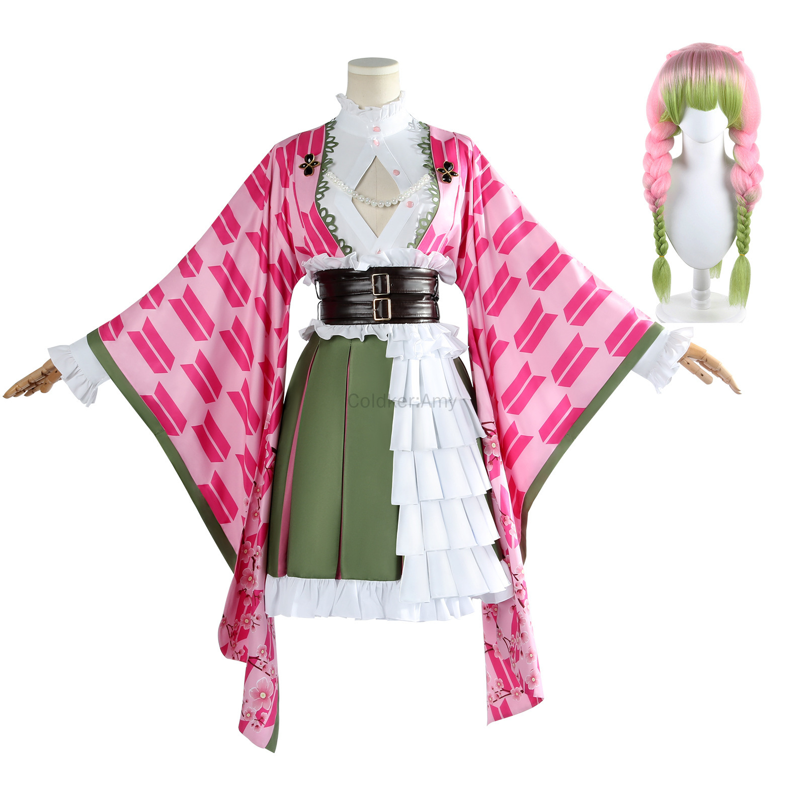 Mitsuri Cosplay Kanroji Mitsur - Anime Cosplay Kimono reseña y precio