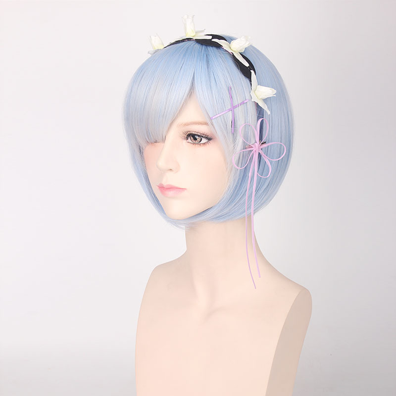 Peluca de cosplay de Ram Rem d - Cosplay Duo Anime reseña y precio
