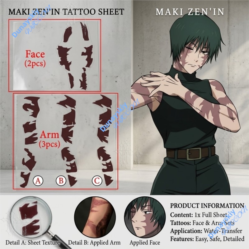 Calcomanías de tatuajes tempor - Anime Cosplay Face reseña y precio